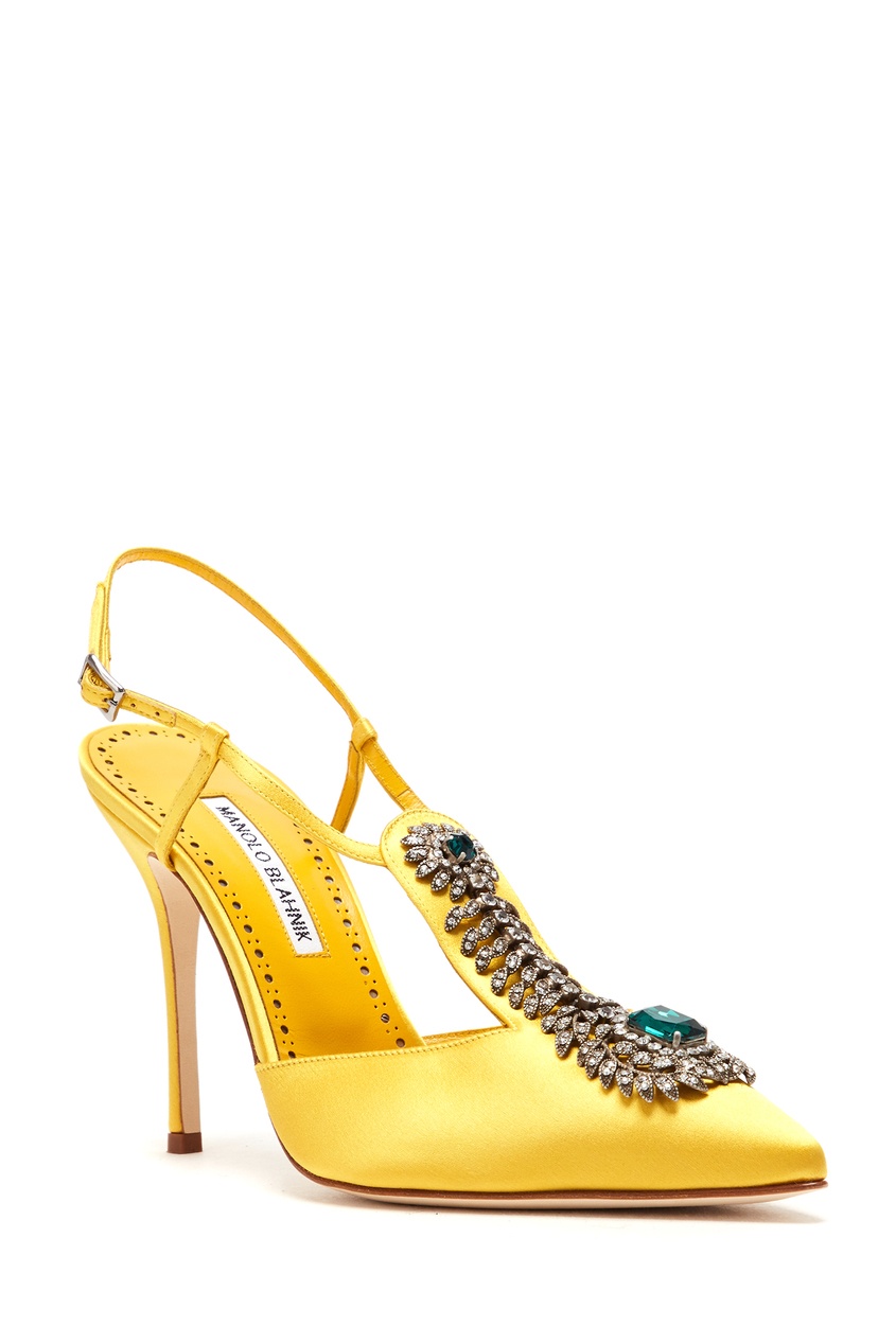 фото Желтые туфли jamala 105 manolo blahnik