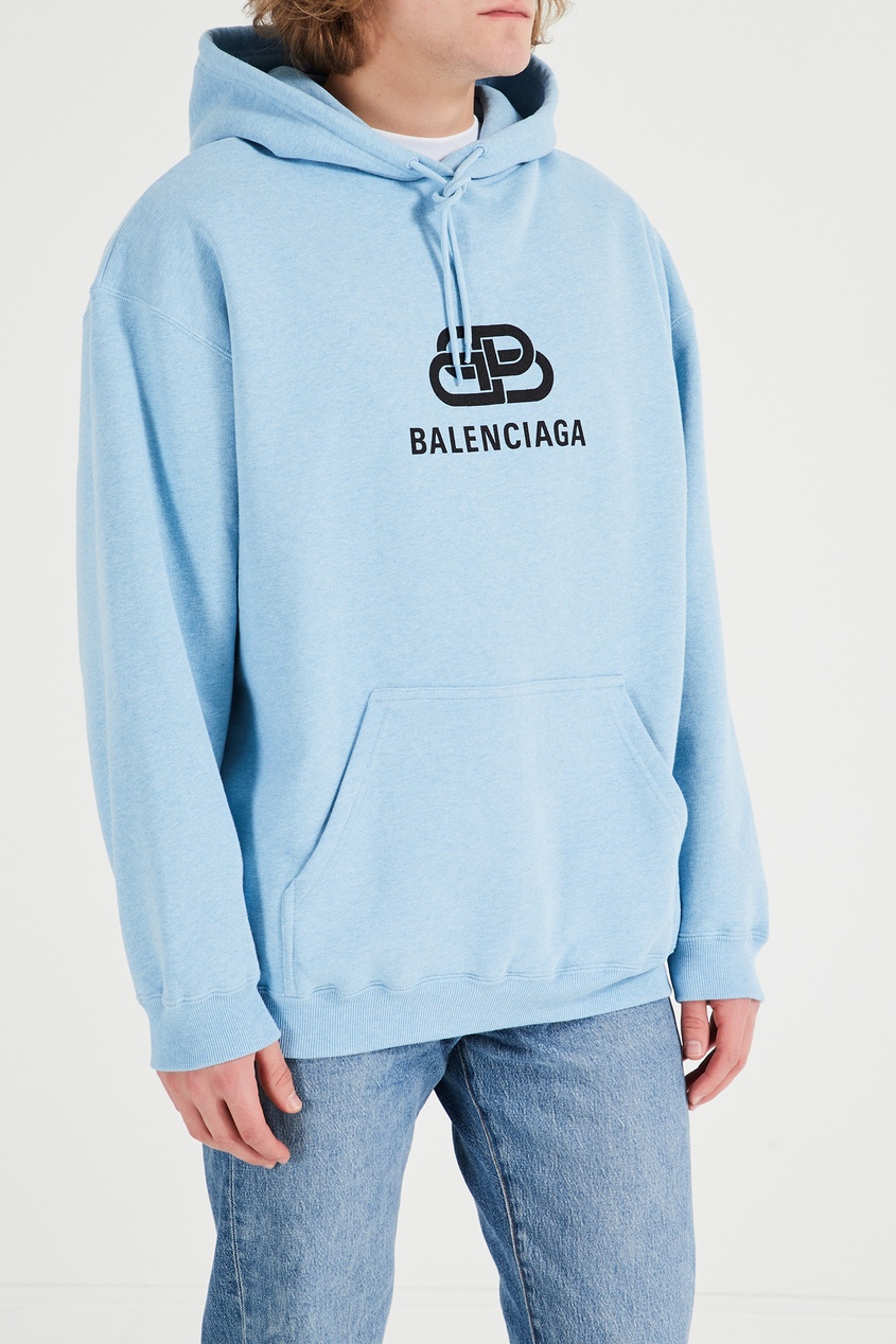 фото Худи с карманом и логотипом balenciaga