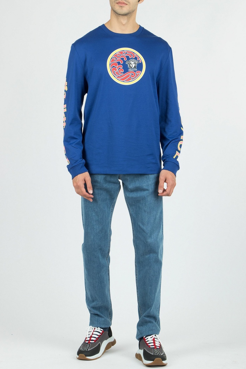 фото Голубые джинсы с логотипом Versace