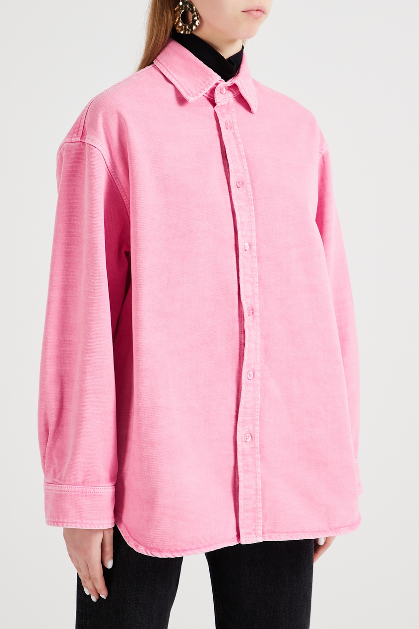 фото Ярко-розовая рубашка из хлопка balenciaga