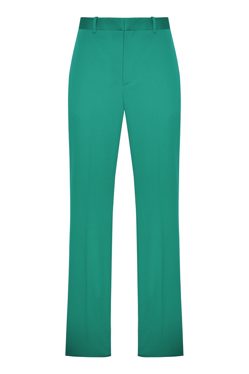 фото Зеленые брюки из шерстяной ткани balenciaga