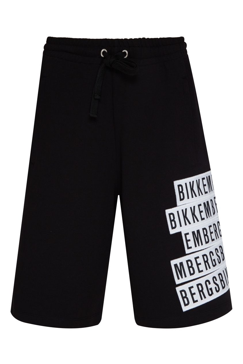 фото Черные шорты с карманами на молниях bikkembergs