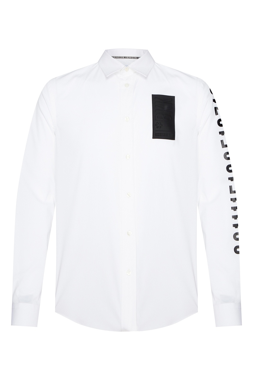 фото Белая рубашка с длинными рукавами bikkembergs