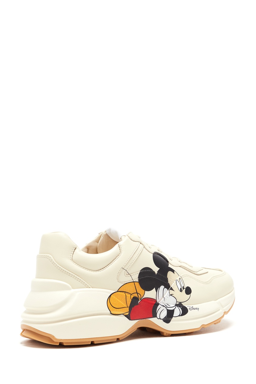 фото Кожаные кроссовки rhyton с микки маусом disney x gucci