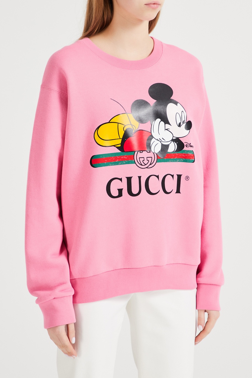 фото Розовый свитшот оверсайз disney x gucci