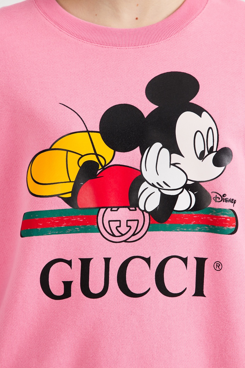 фото Розовый свитшот оверсайз disney x gucci