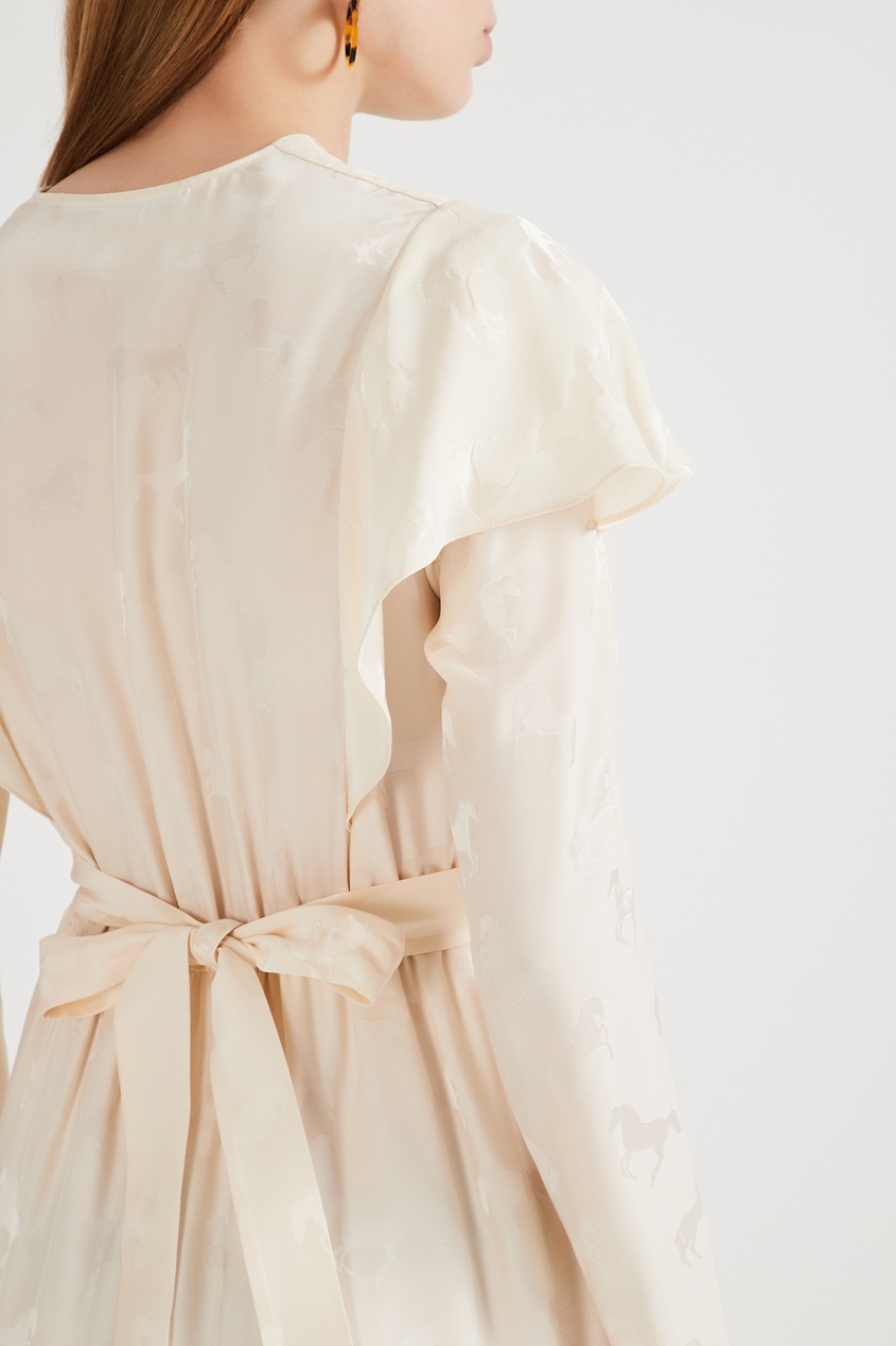 фото Белое платье из шелка и вискозы stella mccartney