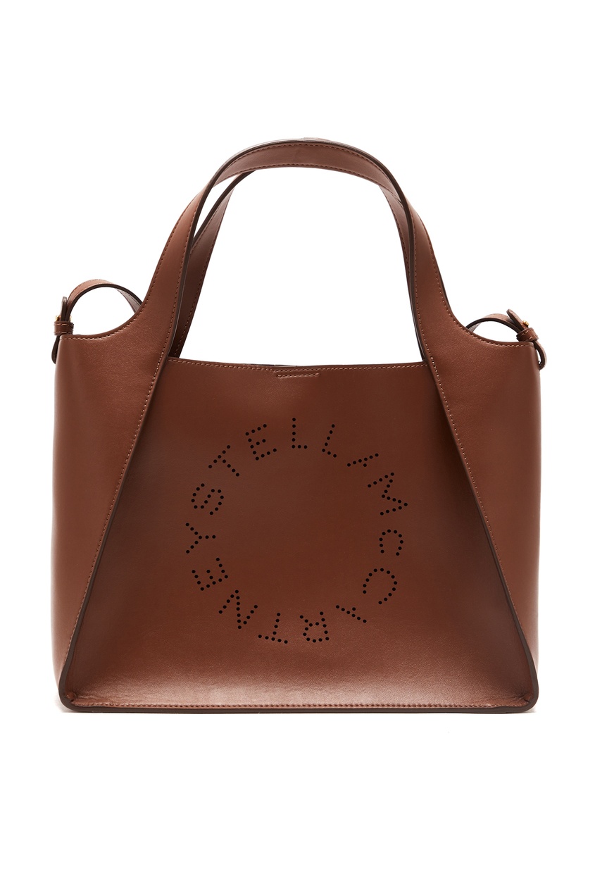 фото Сумка stella logo коричневого цвета stella mccartney