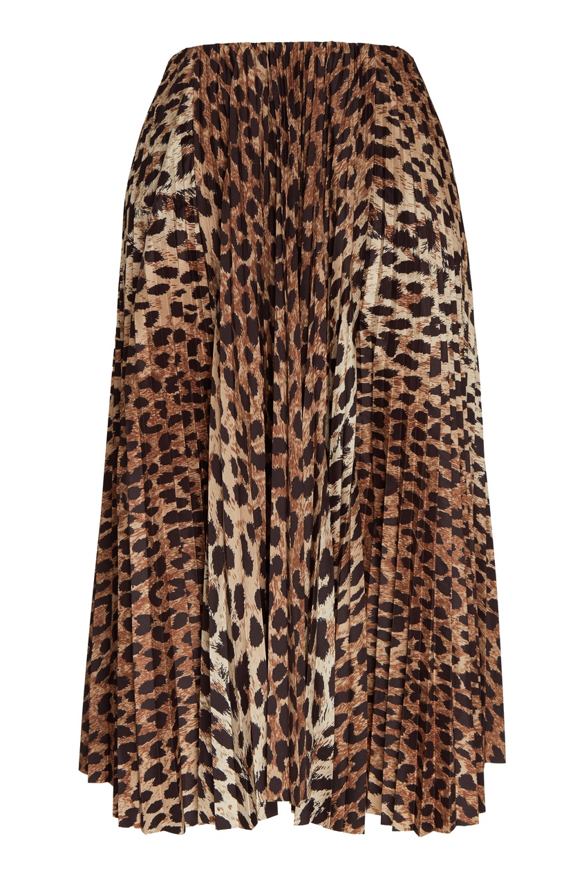 фото Леопардовая плиссированная юбка миди balenciaga