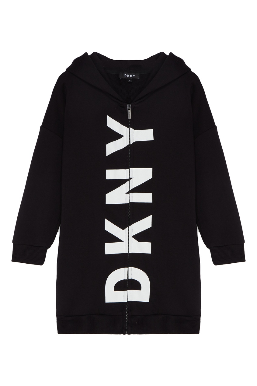 фото Черное худи с логотипом dkny