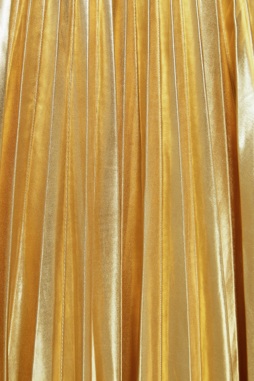 фото Желтая плиссированная юбка dkny