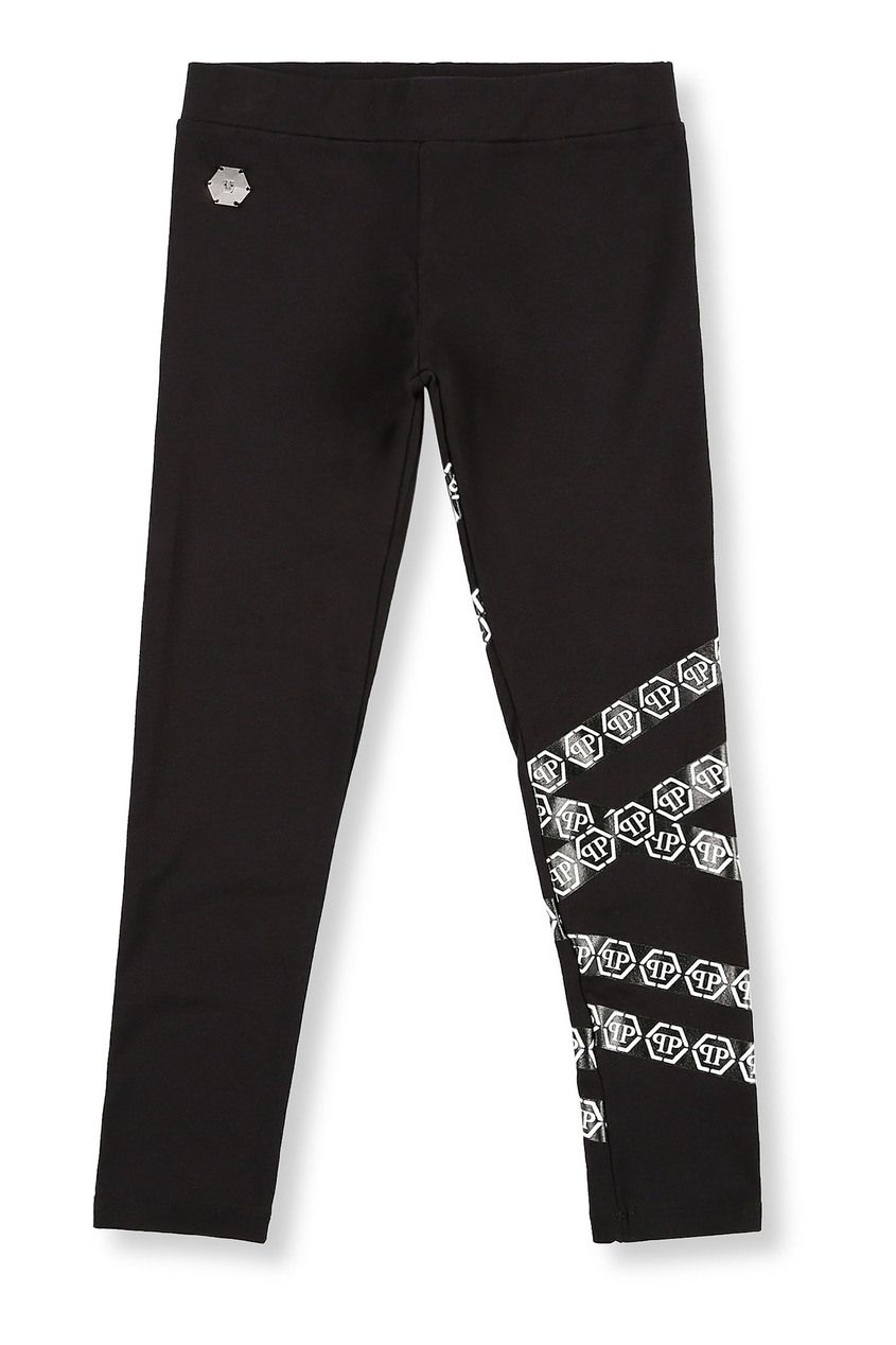 фото Черные брюки с принтами philipp plein