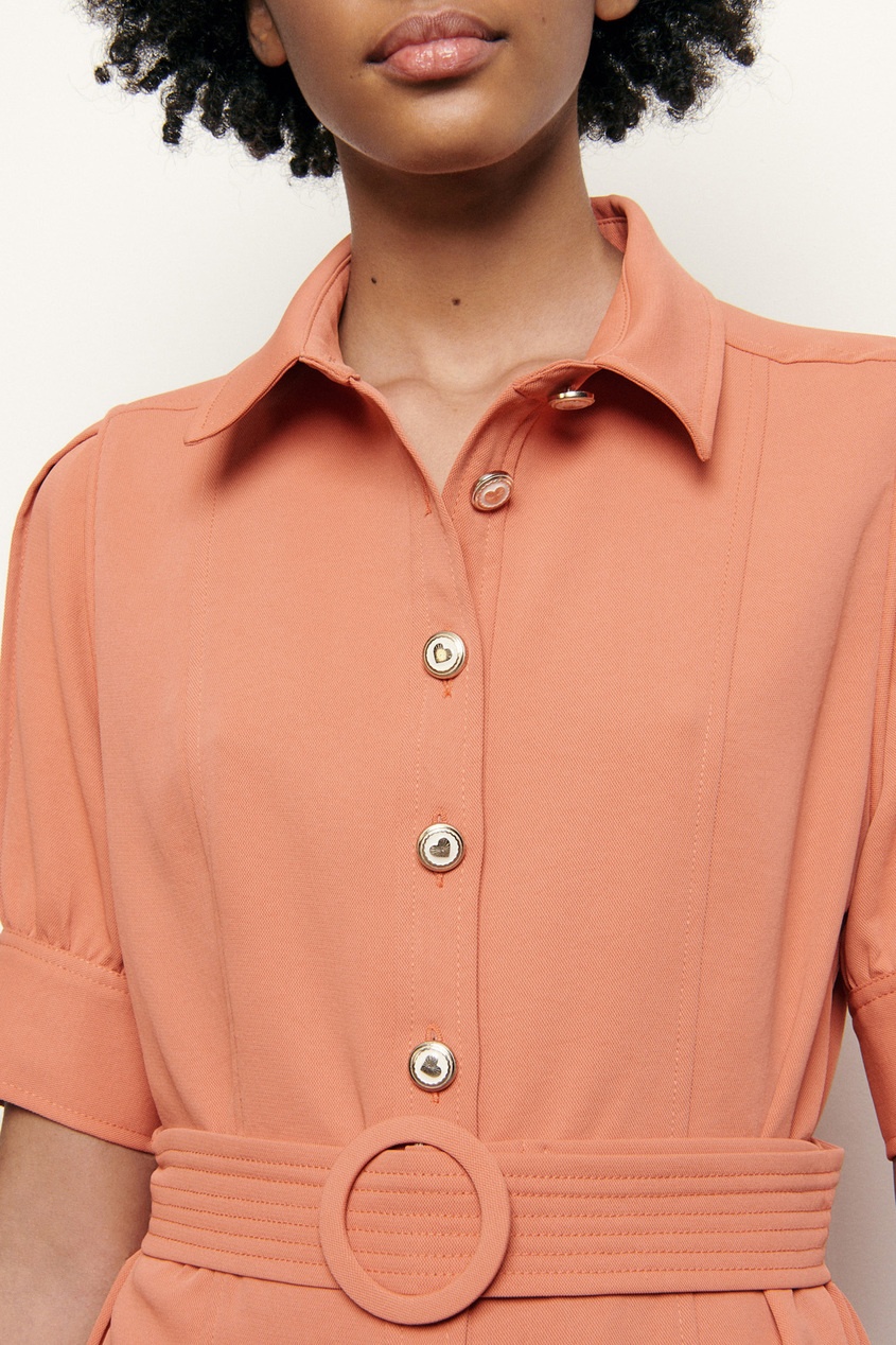 фото Платье-рубашка абрикосового цвета sandro