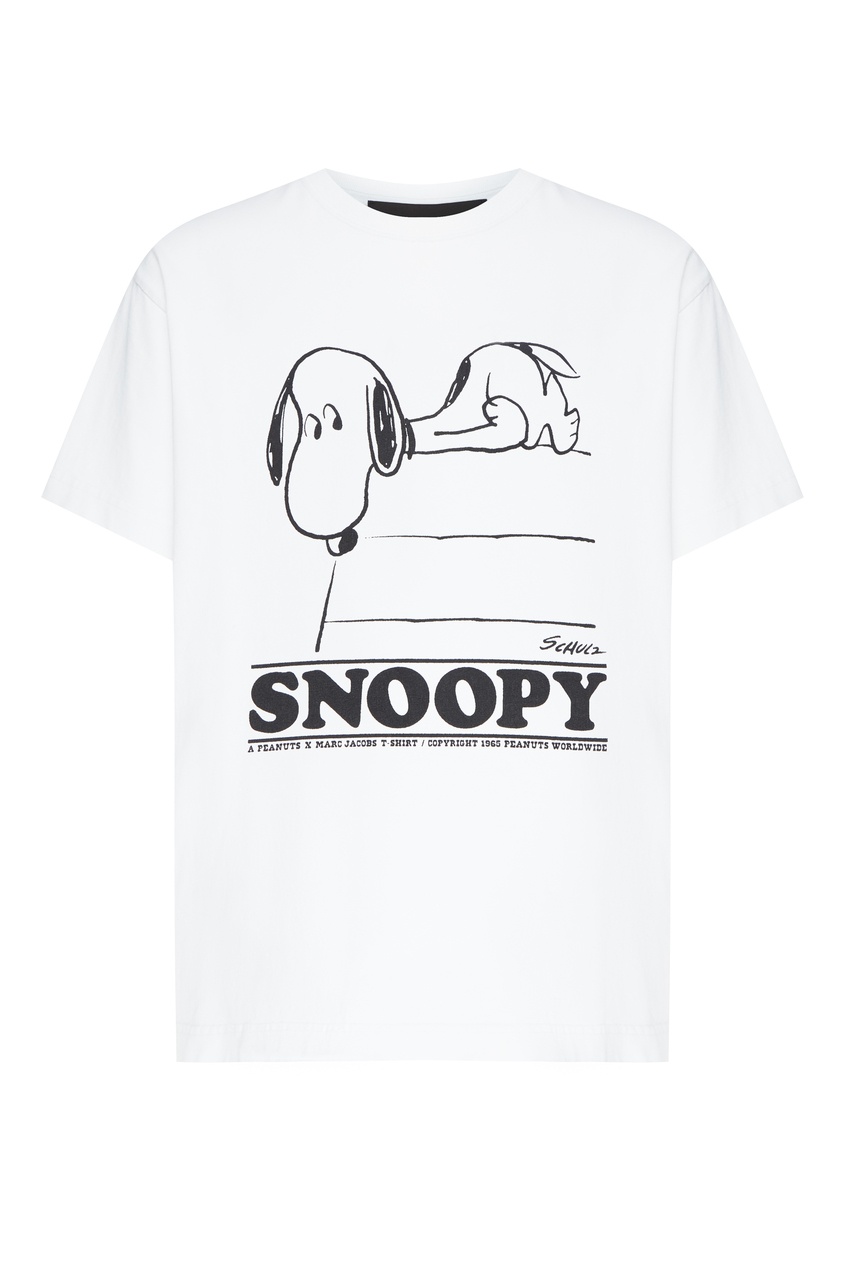 

Белая футболка с принтом Peanuts x The T-shirt Marc Jacobs, Белый, Белая футболка с принтом Peanuts x The T-shirt Marc Jacobs