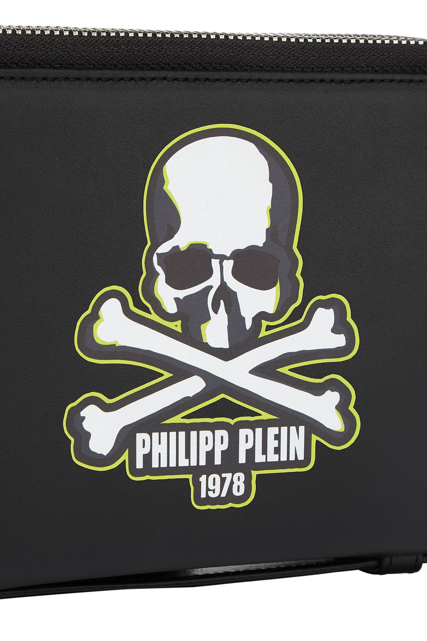 фото Черный кошелек с принтом philipp plein