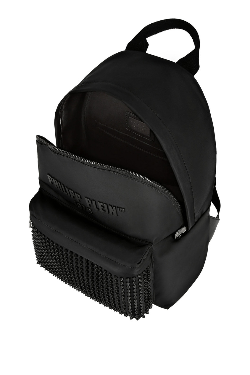 фото Черный текстильный рюкзак с заклепками philipp plein