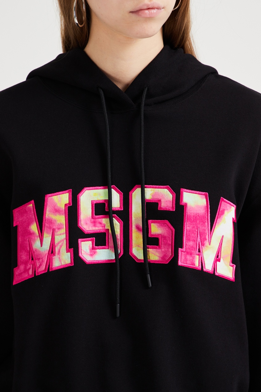 фото Черное худи с принтом college logo msgm