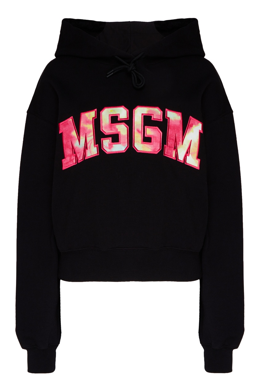 фото Черное худи с принтом college logo msgm