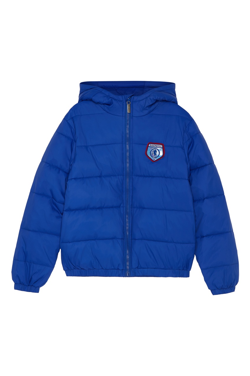 фото Ярко-синяя куртка с капюшоном bikkembergs