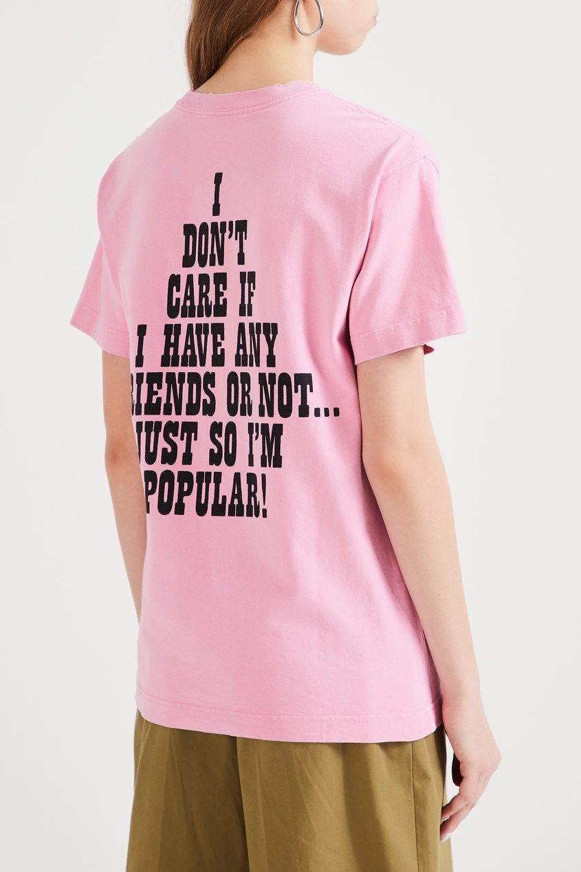 фото Розовая футболка с принтом peanuts x the t-shirt marc jacobs marc jacobs (the)