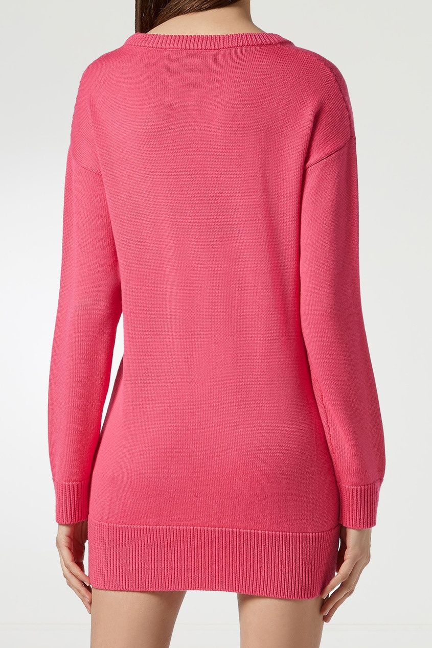 фото Розовое платье-свитер philipp plein