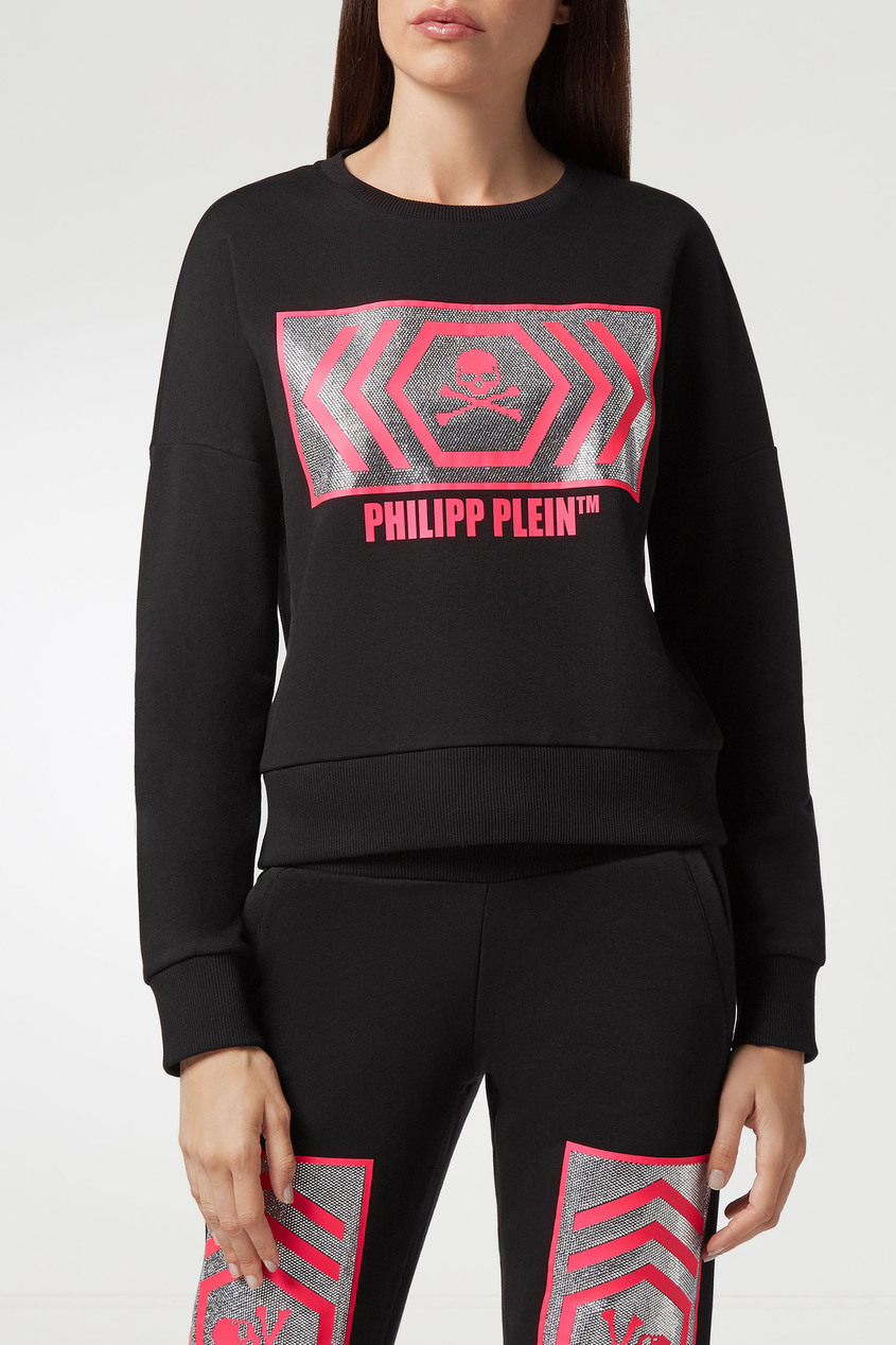 фото Черный однотонный свитшот philipp plein