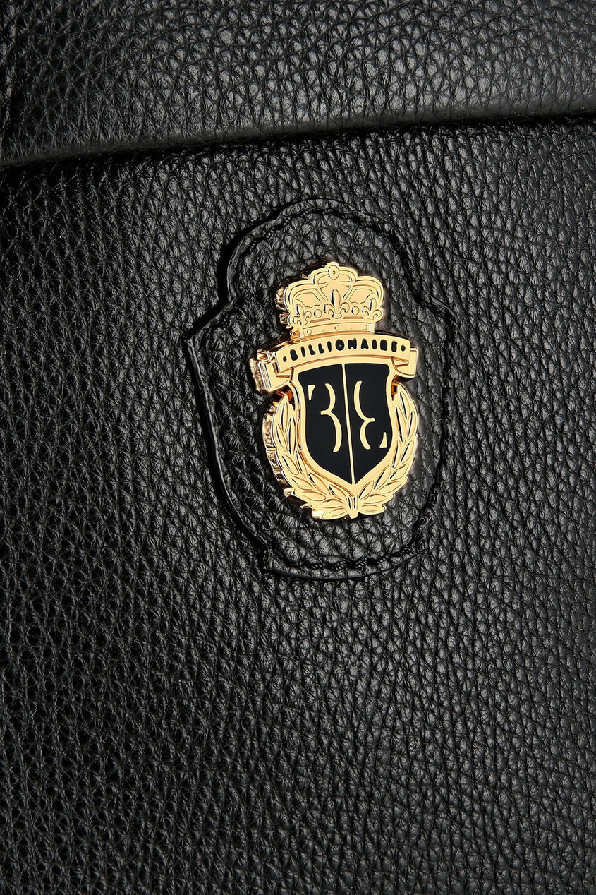 фото Черная сумка из фактурной кожи billionaire