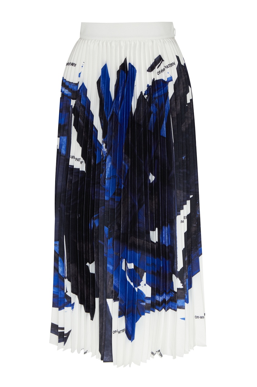 фото Плиссированная юбка с абстрактным принтом off-white