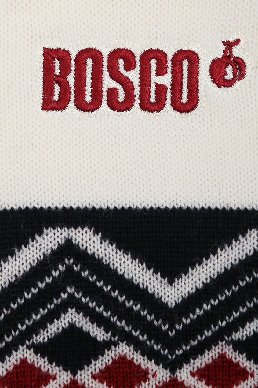 фото Шерстяной свитер с узором и логотипом bosco