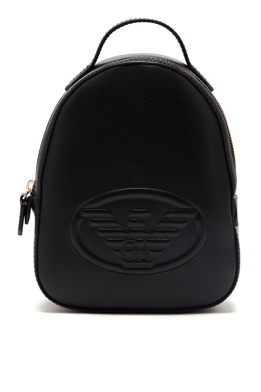 фото Черный рюкзак из эко-кожи emporio armani