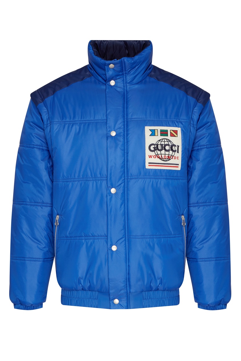фото Сине-голубая куртка со съемными рукавами gucci