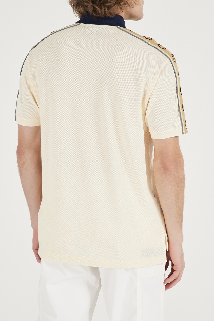фото Рубашка-поло с контрастным воротником и логотипами gucci