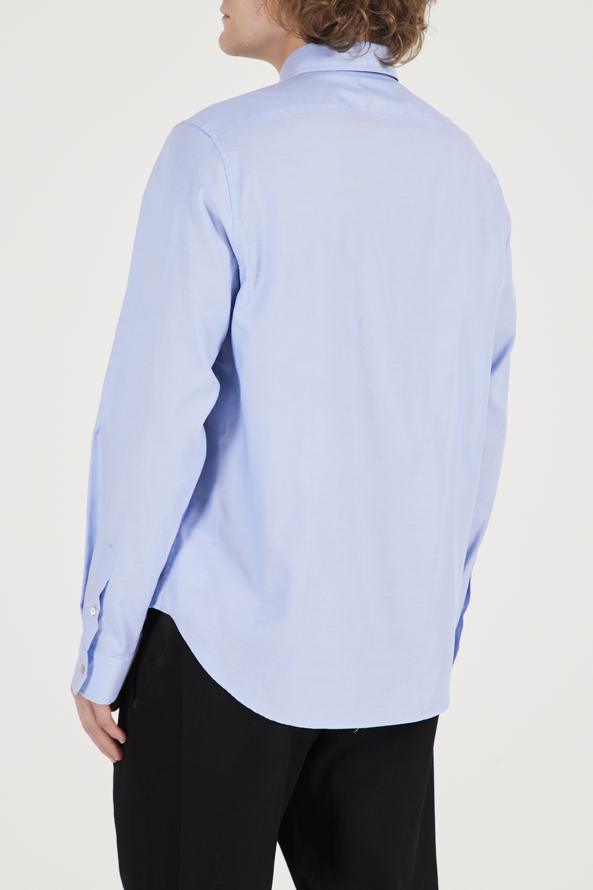 фото Голубая рубашка с вышивкой на манжете gucci