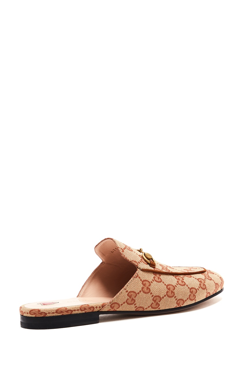 фото Бежевые с красным слиперы princetown gg gucci