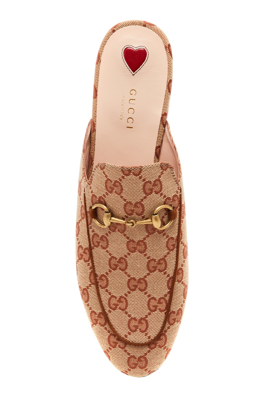 фото Бежевые с красным слиперы princetown gg gucci