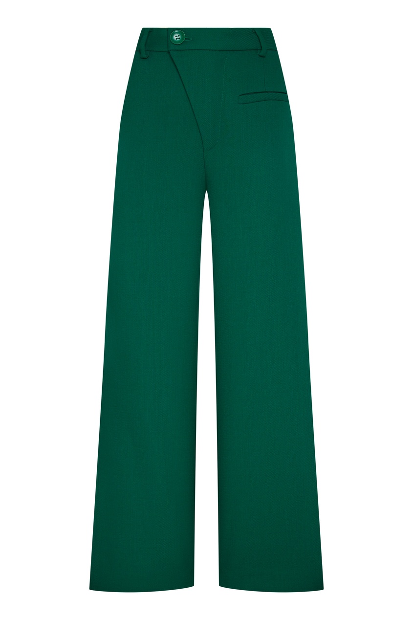 фото Зеленые полушерстяные брюки annakiki