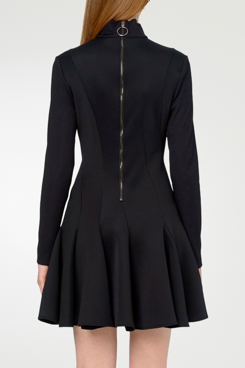 фото Черное платье с расклешенным подолом off-white
