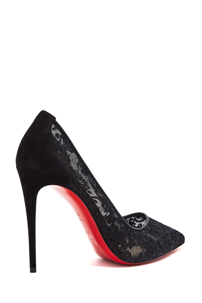 фото Черные кружевные туфли follies lace 100 christian louboutin