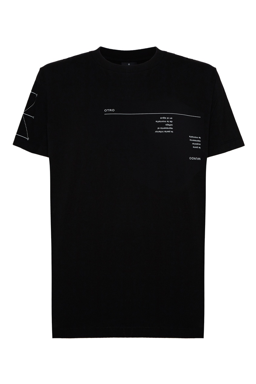 фото Черная футболка с абстрактным принтом marcelo burlon
