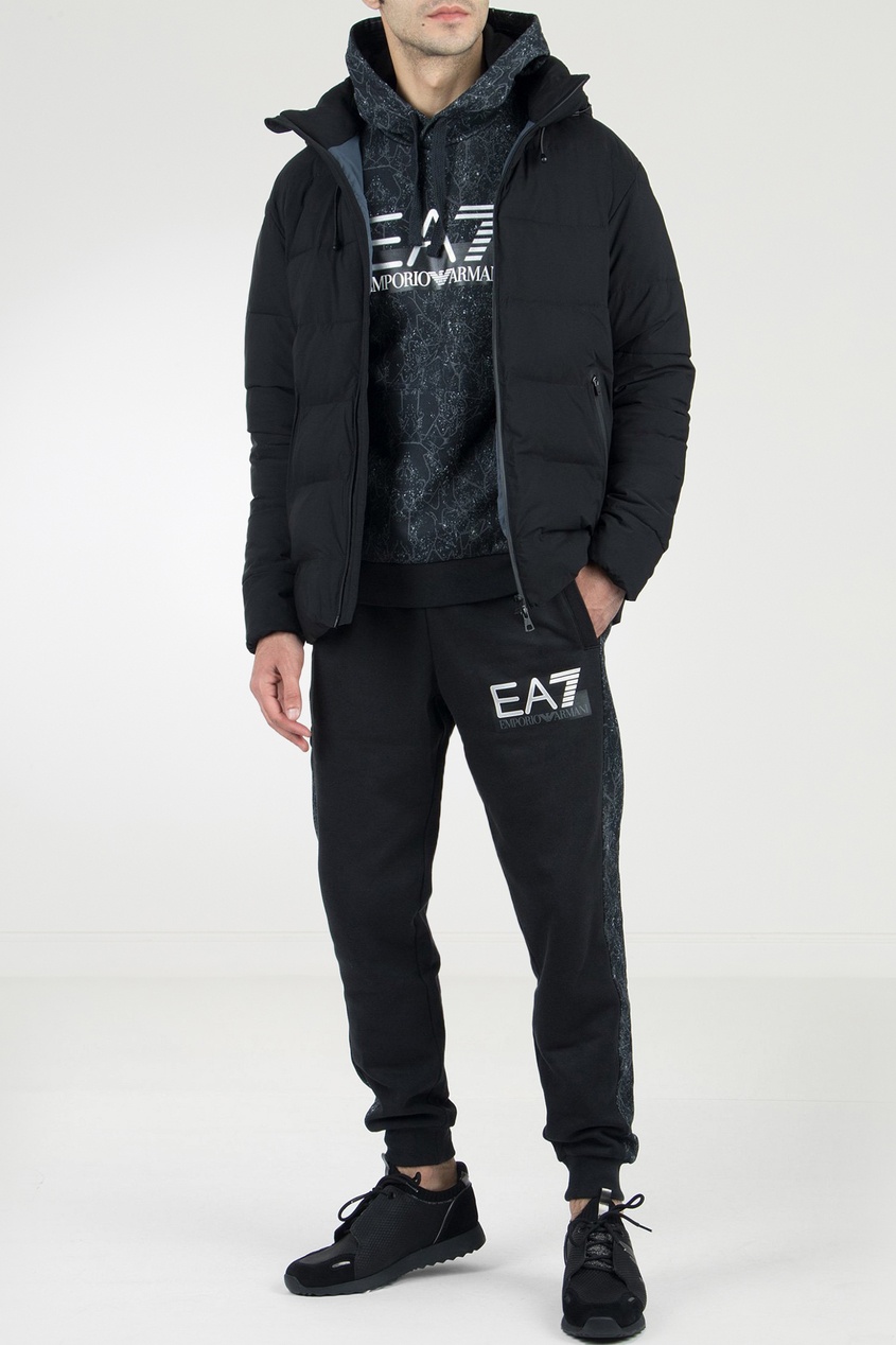 фото Стеганая черная куртка на молнии ea7