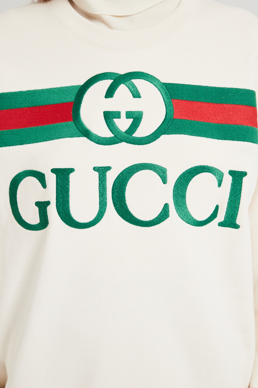 фото Белый свитшот с винтажным логотипом gucci