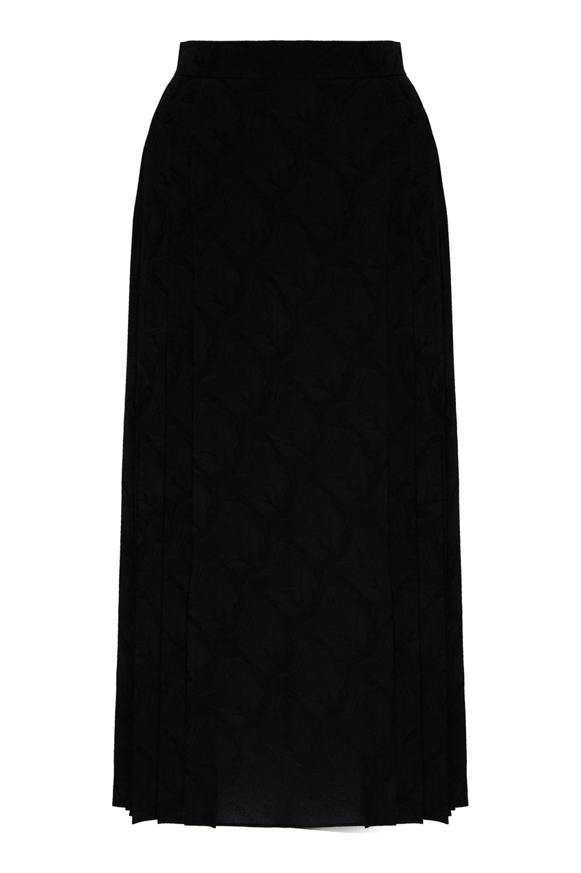 фото Черная плиссированная юбка миди fendi