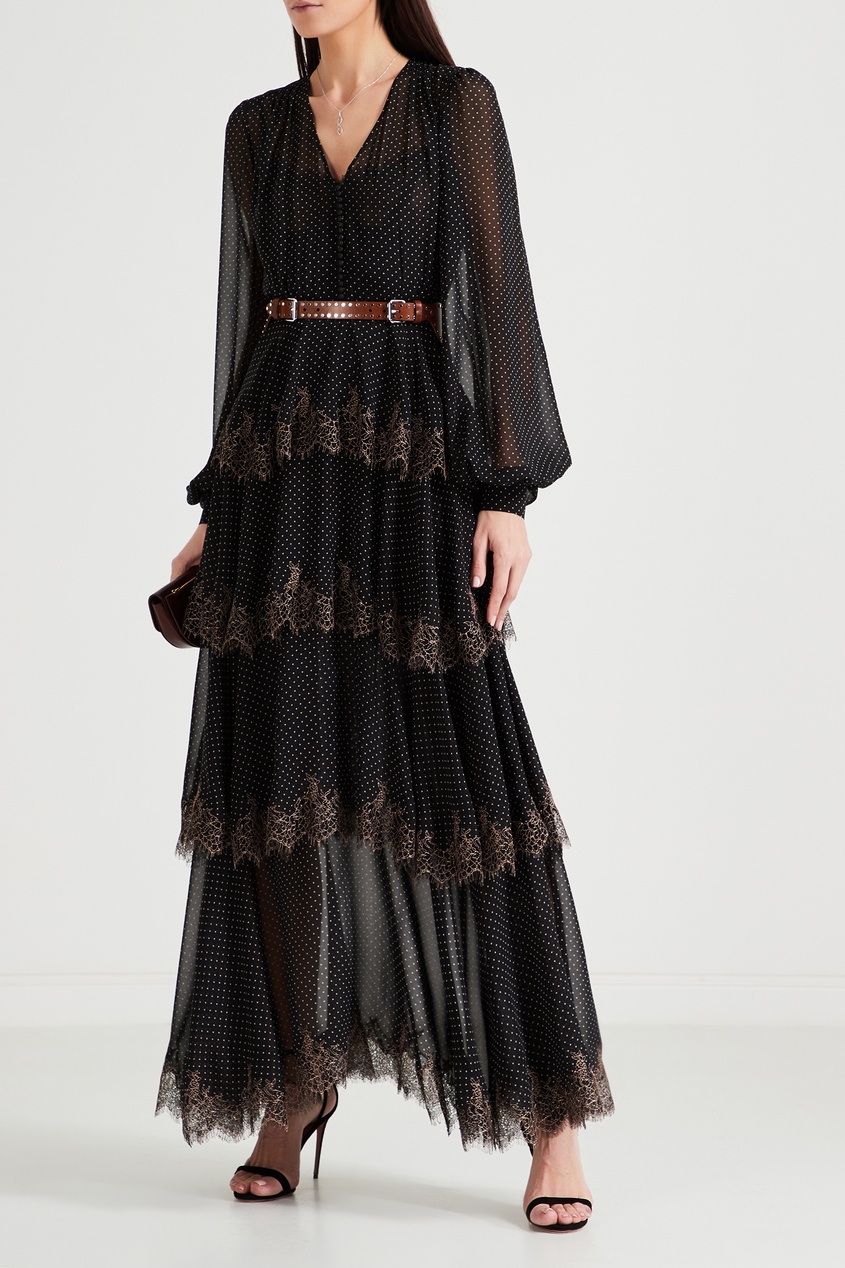 фото Платье в горох с кружевной отделкой yana dress