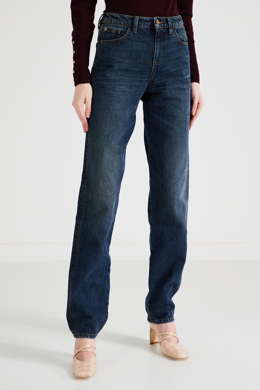 фото Синие джинсы с контрастной строчкой emporio armani