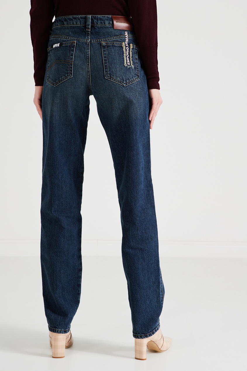 фото Синие джинсы с контрастной строчкой emporio armani