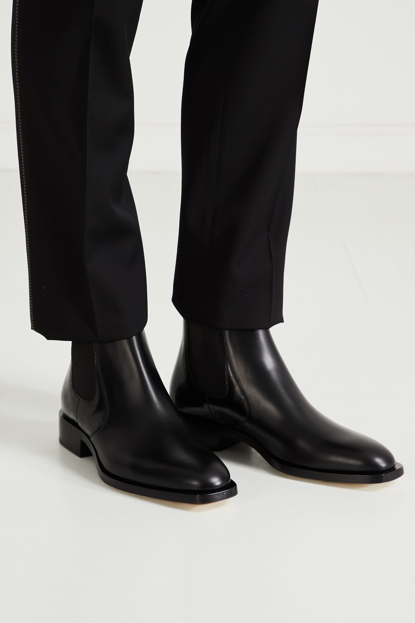 фото Черные ботинки-челси с монограммами fendi