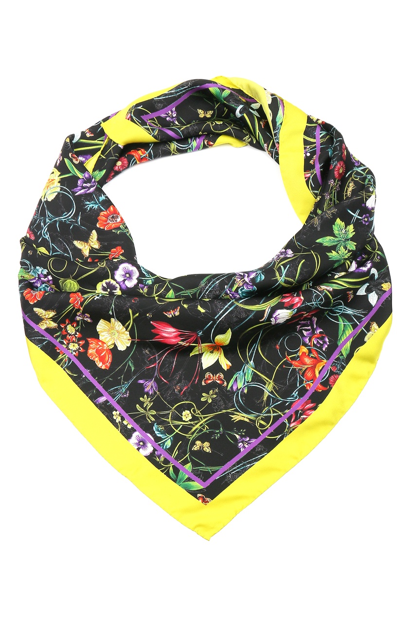 фото Шелковый платок с цветочным принтом marina rinaldi