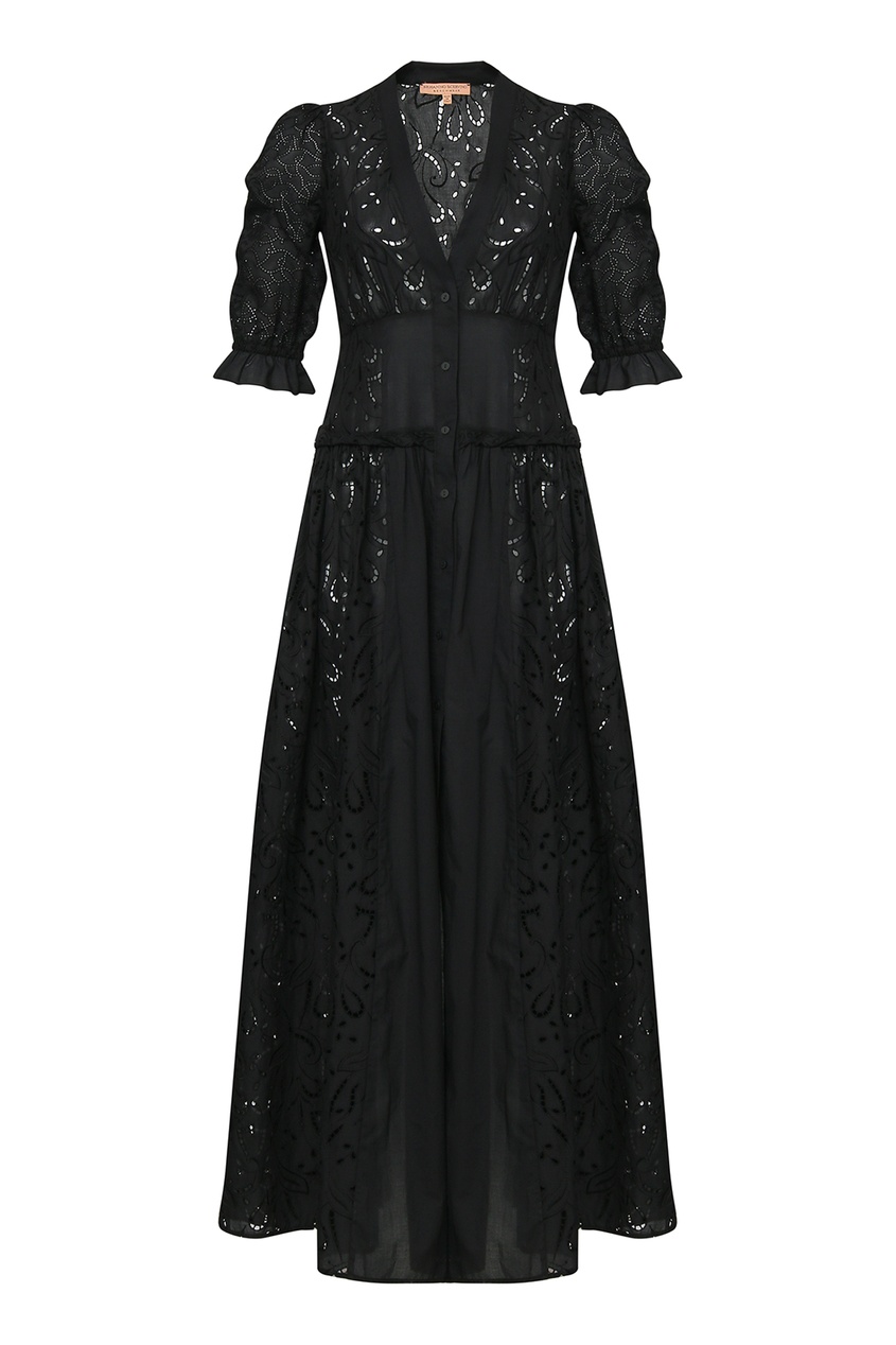 фото Черное платье с вышивкой ermanno scervino