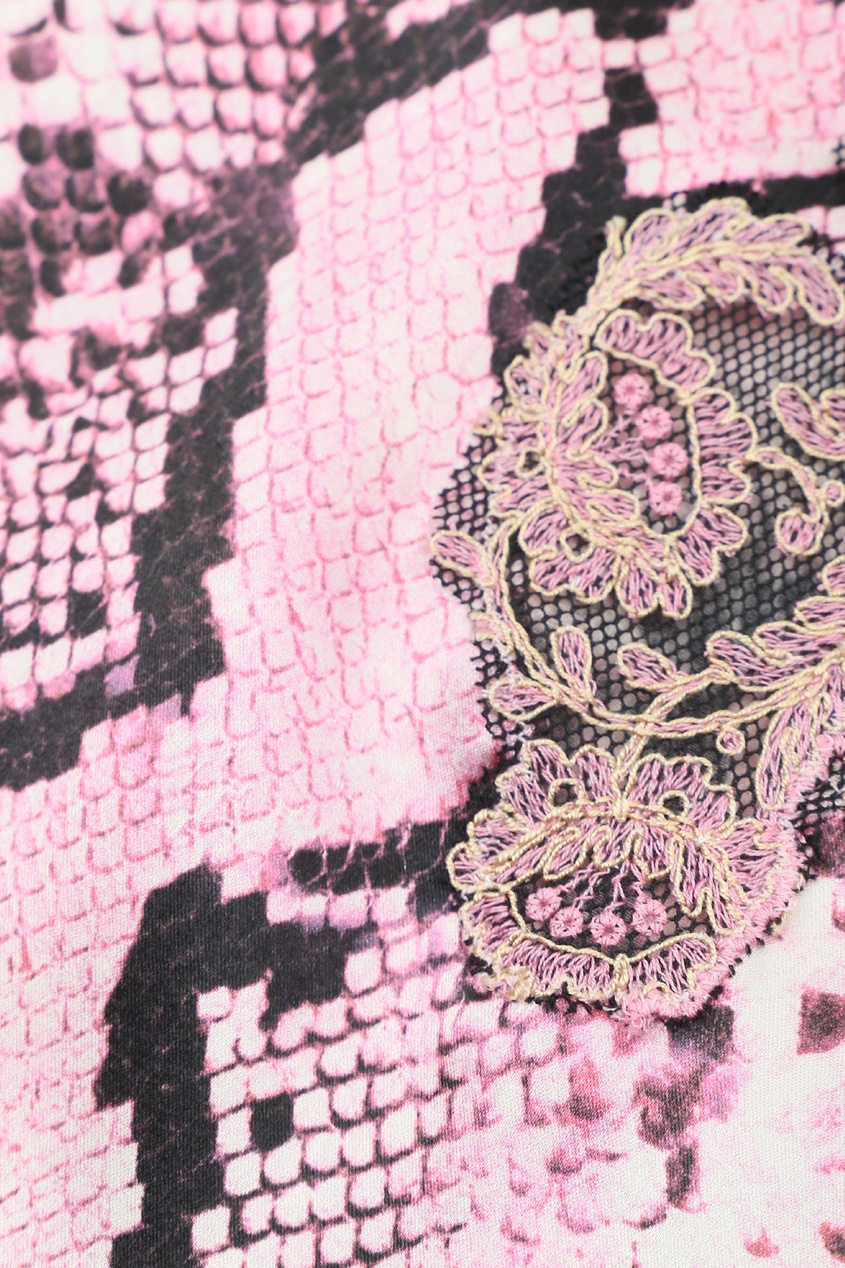 фото Розовый топ из шелка с принтом ermanno scervino