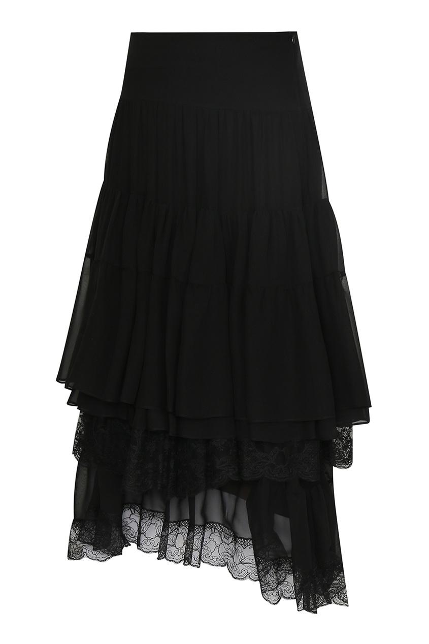 фото Черная шелковая юбка ermanno scervino